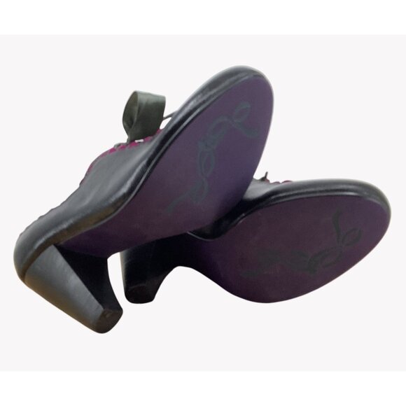 Poetic License Backlash Oxford Heels Leather Women’s Size EU 38 Black/Fuchsia - Picture 7 of 8